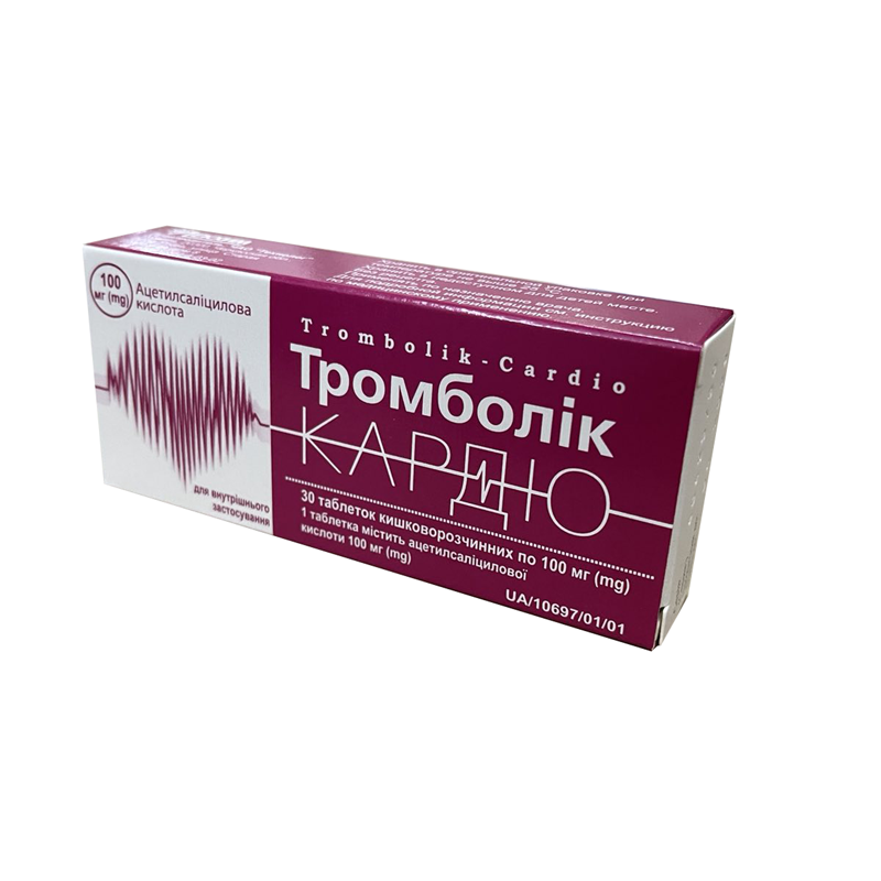 ТРОМБОЛІК-КАРДІО, таблетки кишковорозчинні по 100 мг № 30